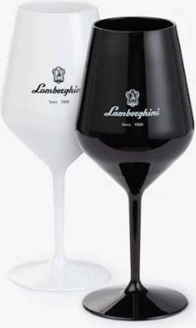 Lamborghini kunststof wijnglas, Wit - 1 stuk, Lamborghini kunststof champagneglas, Lamborghini partyglas, kunststof glas, voor buiten en binnen, wit kunststof glas