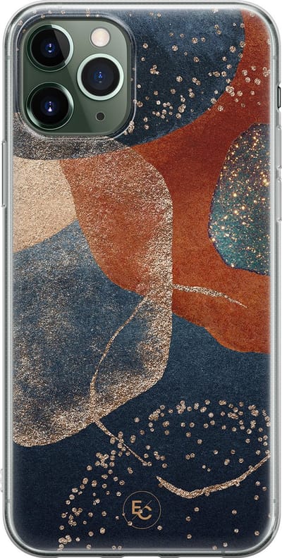 Hoesje geschikt voor iPhone 11 Pro Max - Abstract Terracotta - Soft Case - TPU - Print - Multi - ELLECHIQ