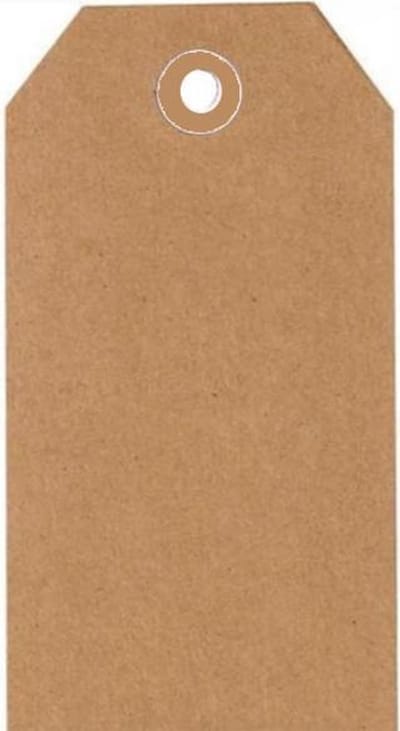 Quantore Kartonnen Labels - M - 3,5 x 7 cm - Lichtbruin - 20 Labels - Cadeauversiering