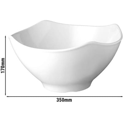 GGM Gastro (6 Stück) Schale - GLOBAL BUFFET - Melamin - 6 Liter - 350x350mm - Weiß