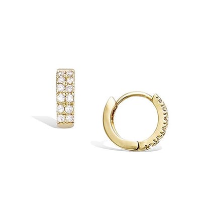 CHIVAL - Oorbellen Hoogwaardig Verguld Goudkleurig "Timeless Pavé Hoop" - Elegant, Ringen, Rond, Stenen, Hypoallergeen, Luxe, Cadeau voor haar, Zirkonia, Sieraad, Tijdloos, Hoops, Liefde, Romantiek, Geschenkverpakking, Moederdag