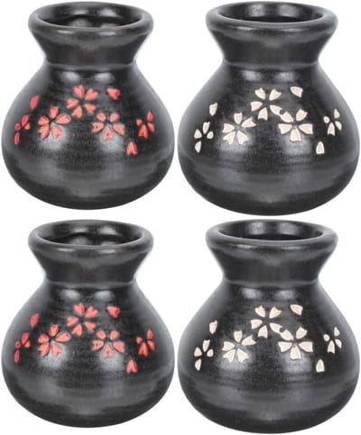4 Stuks Japanse Droogijs Tanks voor Sashimi - Droogijs Bekers en Decoratieve Servies voor Thuis en Tafelversiering - Retro Keramische Potten voor Voedselopslag