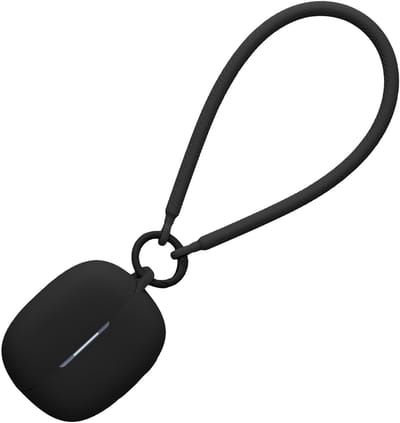 kwmobile oordopjes case geschikt voor Xiaomi Redmi Buds 6 Pro hoesje - Oortjes cover met handstrap - In-ear koptelefoon hoes - Silicone in zwart