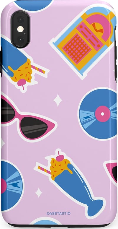 Casetastic Hoesje Geschikt voor Apple iPhone Xs Max - Stijlvolle Beschermende Duo-layer Case - Jukebox vibes