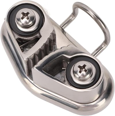 Cam Cleat voor Zeilboot met Draadgeleidingsring - 316 RVS, Spiegelschoon, Geschikt voor 10mm Touw, Ideaal voor Zeilen en Watersport