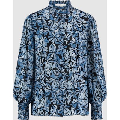Circle of Trust Grace Blouse Aqua Leaves Maat: XS | Longsleeves Outlet | Dames | Zwart