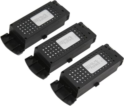 3 Stuks 3.7V 1800mAh Lipo Vervangingsbatterij voor RC Drones, Quadcopter en UAV - Inclusief 1 Dubbele Oplaadkabel