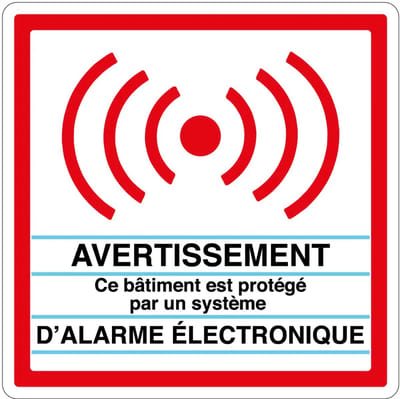 Système d'alarme électronique sticker | 7,5 x 7,5 cm