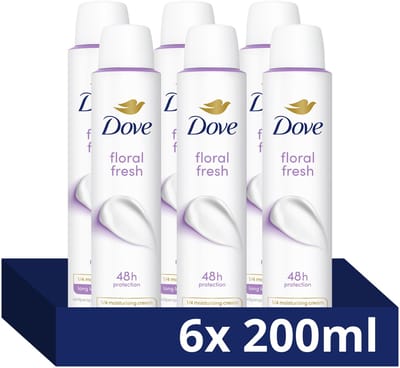 Dove Anti-Transpirant Deodorant Spray - Floral Fresh - heeft een verbeterde langdurige geur en hydrateert de huid - 6 x 200 ml