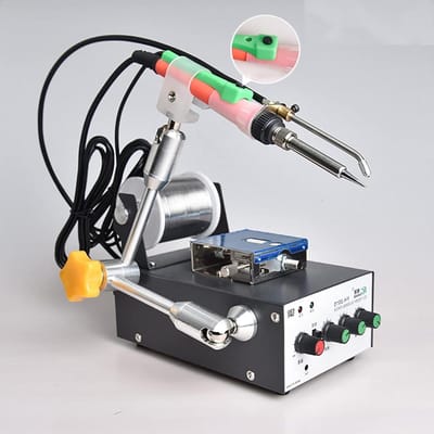 Automatische Soldeermachine - Elektrische Soldeerbout - Precisie Werk - Dubbele Bediening - 80W Vermogen - Grijs