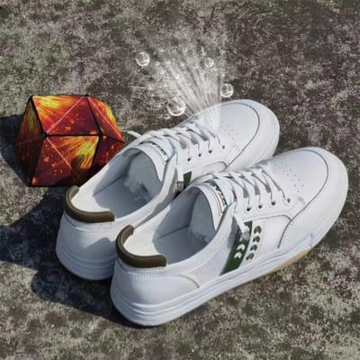 Echt Leer Kleine Witte Schoenen Dames Lente Nieuw Platte Instappers Instappers Casual Sneakers Sneakers 40 gray