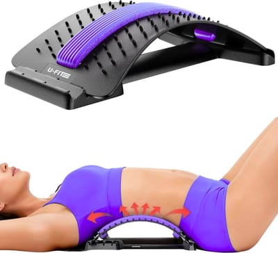 U Fit One Verstelbare Backstretcher - Massageapparaat voor Rugklachten - Rugstrekker - Postuur Correctie - Paars