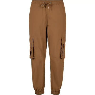 Urban Classics - High Waist Crinkle Nylon Cargobroek - XS - Bruin