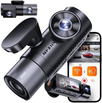 Vantrue N5 2K QuadHD 4CH Wifi GPS 360 graden dashcam voor auto - Vier camera's met 360 graden zicht - Wifi en GPS - Parkeermodus