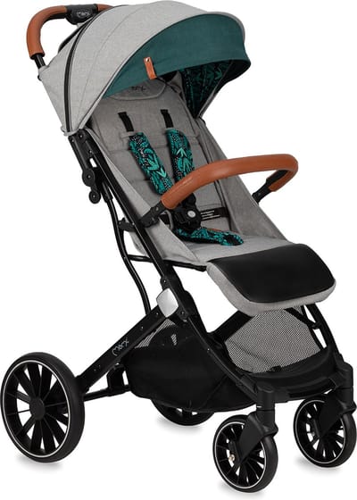 MoMi Estelle Dakar Wandelwagen - Compacte Lichtgewicht Buggy - XXL Wielen - Inclusief Regenhoes, Voetenzak & Muskietennet - Jungle Grijs-Groen