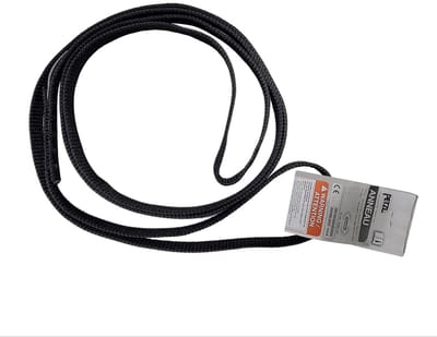 Klimlus - Verstevigde lus - Ankerpunt maken - Genaaide polyester band - 60 cm - Zwart
