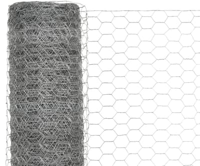 Kippengaas op Rol - 25 x 1,2 Meter - Verzinkt Staal - Zilver - Zeskantgaas - Maaswijdte 36 mm - Roestbestendig Pluimveegaas & Hoge Tuinafrastering