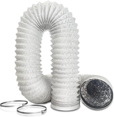 Flexibele PVC Afvoerslang 75mm - 6 Meter Ventilatiebuis met Klemmen