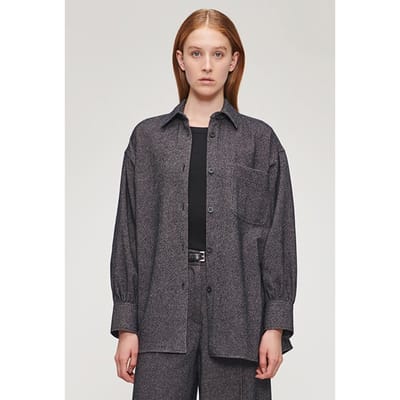 ZENGGI Cotton Wool Mix Overshirt Midnight Blue Größe: S | Overshirts Outlet | Damen | Blau