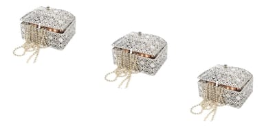 Set van 3 prachtig oosterse stijl |Juwelendoosje | bewaarblik | Juwelenkistje | Sieradenkistje | Kaarsenhouder | Sieradendoos metaal -18x14x12