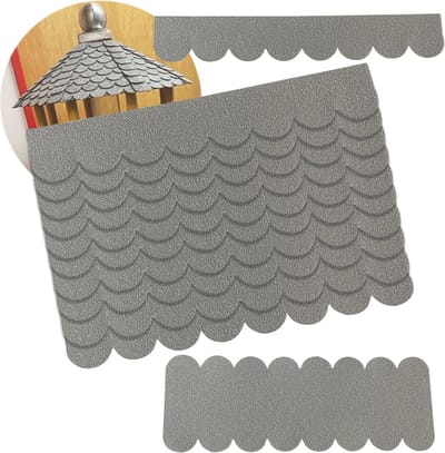 Mini dakshingles set voor vogelhuisjes en plantenlandschappen - grijs, 30 stuks