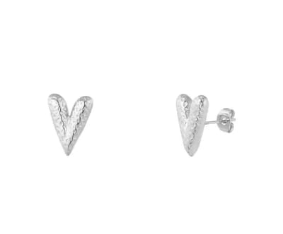 Yehwang - Stainless Steel Oorknopjes - Hartjes - Leopard Print - Zilverkleurig