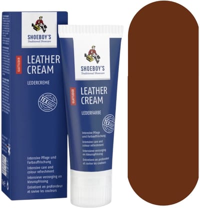 Shoeboy's Leder creme - Verzorgende en beschermende creme voor alle soorten gladleer - 75ml - (038) Lichtbruin