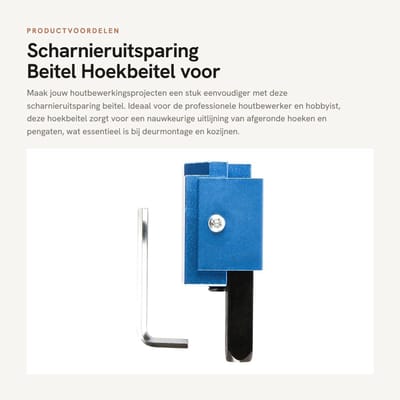 Dailygoods- Hoekbeitel - Scharnieruitsparing - Houtbewerking - Staal - 30 mm breed - 70 mm lang - Betrouwbare prestaties - Houtbewerkingstool
