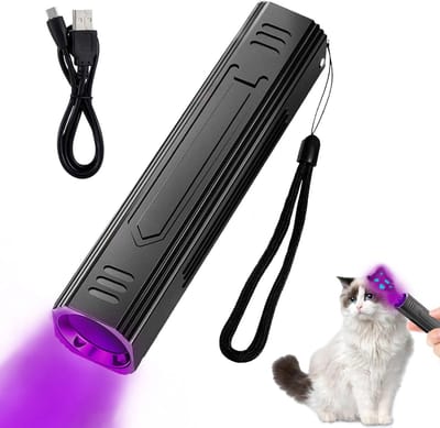 longziming - UV-lamp - Zaklamp - UV-zaklamp - 1 stuk - 365 nm - Aluminium behuizing - Oplaadbaar via USB - Waterbestendig - Voor detectie van ringworm bij katten en honden