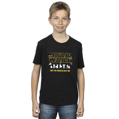 Star Wars Jongens Silhouetten Force T-Shirt (Zwart)