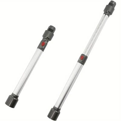 Verstelbare Telescopische Verlengbuis voor Dyson V7 V8 V10 V11 V15 – Aluminium Buis 45-70 cm – Met Kliksysteem – Accessoire voor Draadloze Steelstofzuiger – Reserveonderdeel – Zilver