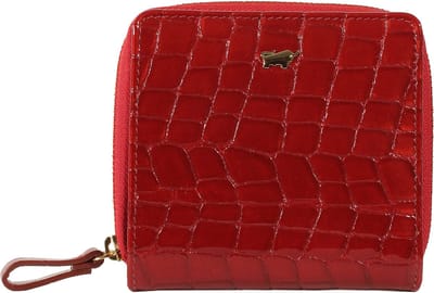 Braun Buffel Verona Portemonnee Dames & Heren - Ritsportemonnee - Leer - Rood Croco