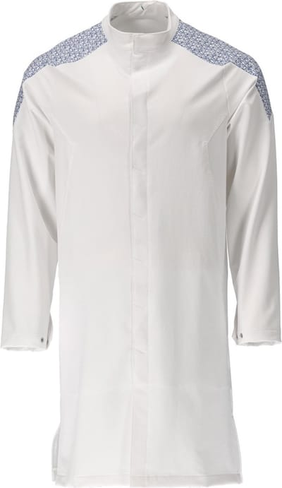 Mascot Food & Care Stofjas, lang 20154-511 - wit/helder blauw - 3XL
