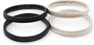 Set van 2 paar mouwophouders sleeve holders zwart en zilver - 20 cm metaal