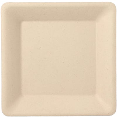 50 Borden van suikerriet pure hoekig 15,5 cm x 15,5 cm natuur
