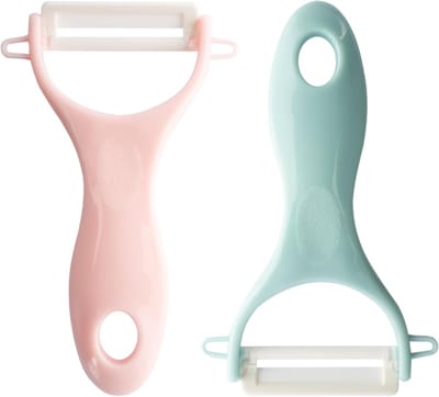 2stuks - Dunschillers - Aardappelschiller - Dunschiller Aardappel - Schilmes - blauw&roze - plastic - 13*7.5*1.5cm