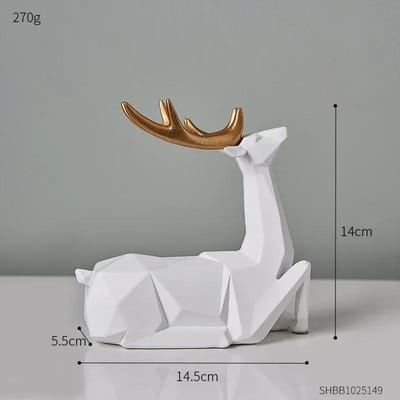 Artistieke Huisdecoratie Geometrisch Hertenbeeldje Scandinavische Woonkamer Tafelblad Ornament Minimalisme Schattig Dierlijk Beeldje Hars Ambachten gray