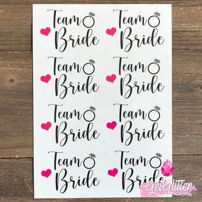 GetGlitterBaby® - Plak Tattoos / Tijdelijke Tattoo Vrouwen - Vrijgezellenfeest Decoratie Versiering Vrouw - Team Bride / Bride to be