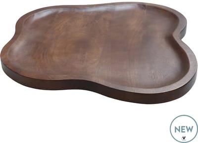 Dienblad Breckenridge | Large | Walnoot Hout | Handgemaakt | Ø45 x H45 cm