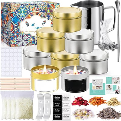 Nexvo®Candle Making Kit – Zelf Kaarsen Maken Set – Met Geurende Bijenwas - Veelkleurig - 22cm x 18cm x 14cm