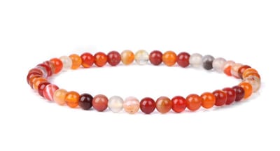 Bixorp Gems Vuur Agaat Edelstenen Armband 4mm - Edelsteen Kralenarmband - Spiritueel Cadeau - 18cm