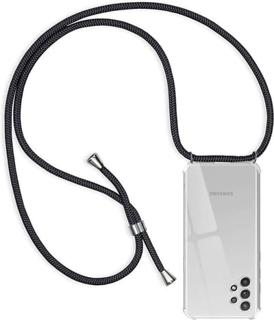 Transparant hoesje met koord - Anti-shock stootrand / Siliconen / Back Cover geschikt voor: Samsung Galaxy A32 4G