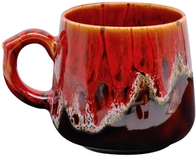 Dailygoods- Koffiemok 400 ml - Keramische Koffiemok - Vintage Mok - Cappuccinokop - Retrostijl - Hoogwaardig Aardewerk - Koffiekop