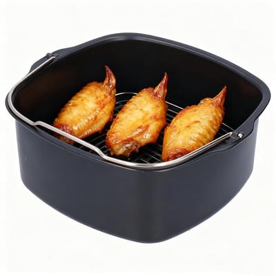 Dailygoods- Cakevorm 18 cm - Vaatwasmachinebestendig - Voedselveilig Ijzer - Geschikt voor Friteuse HD9925/HD9860/HD9905 - Hittebestendig - Gezond Koken - Bakvorm