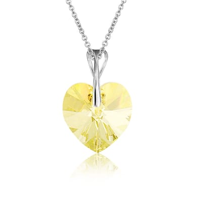 Montebello Ketting Pim HZ118 - Swarovski Hart - 925 Zilver Gerhod. - Ø14mm - 50cm