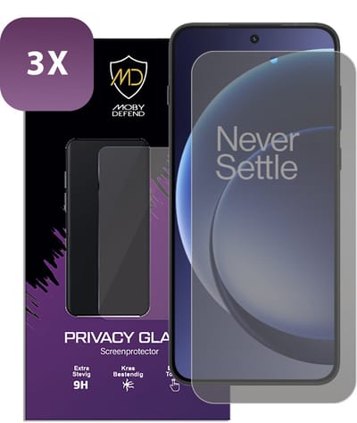 3-Pack MobyDefend Screenprotectors - Geschikt voor OnePlus 15R - Matte Privacy Glass Screensavers