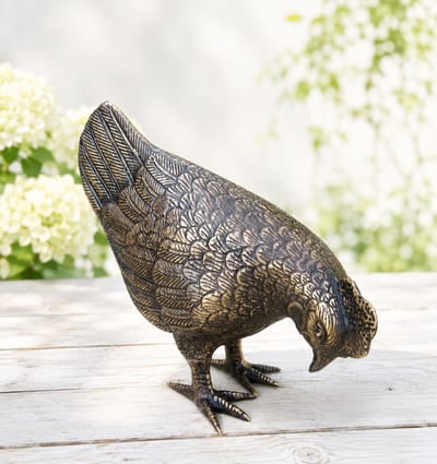 Brons beeld - kip - sculptuur - 21 cm hoog