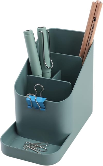Famanu - Bureau Houder Organizer – Kantoororganisatie | Bureaubenodigdheden, Potloodhouder, Penhouder voor Bureau | Bureauaccessoires – Groen