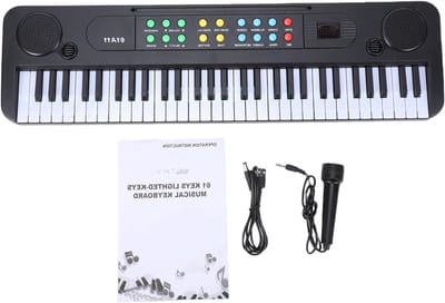 Elektronisch Toetsenbord - Digitale Piano - Muziek Leren - 61 Toetsen - 57 cm - Zwart