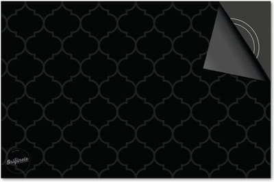 Inductie beschermer 60x60 - afdekplaat inductie mat - Dietrix Kookplaat beschermer - Exclusief - Hexagon - Marokkaanse print zwart